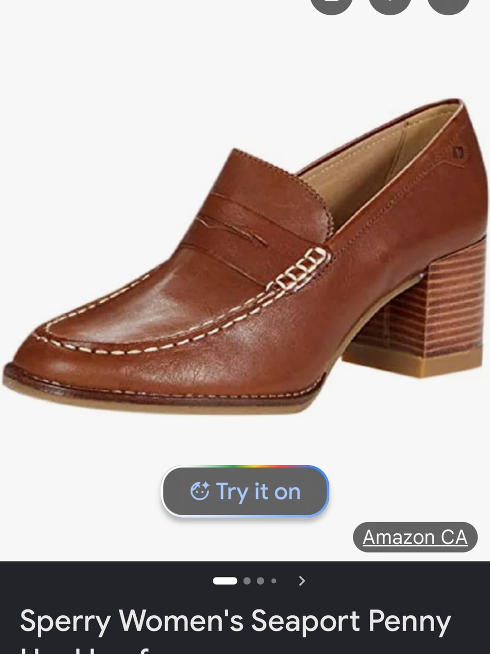 Sperry Women's Tan Leather Penny Loafer Heel - 9